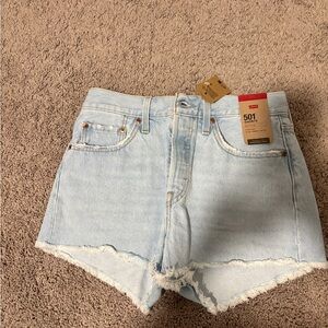 Levi's Light Blue 501 Cutoff Denim Shorts